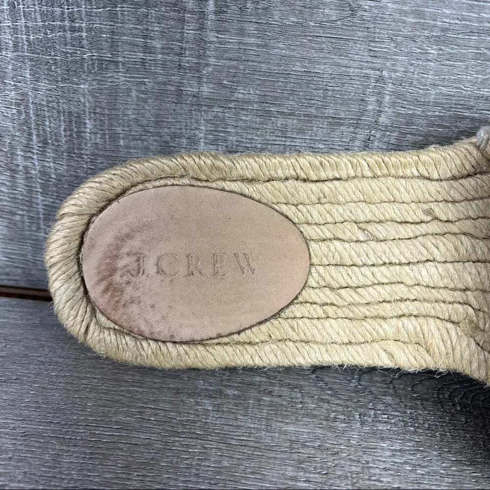 J. Crew sz 8 white perforated leather slip on espadrilles